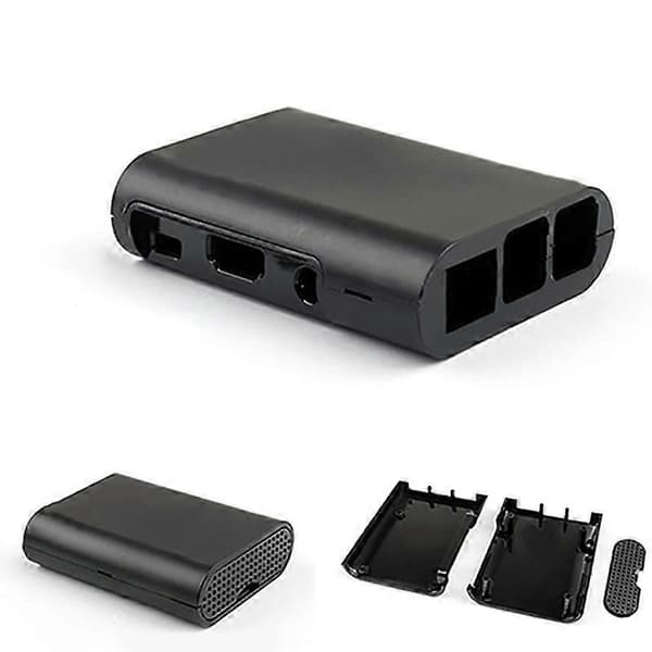 Portabel Svart ABS Plastlåda Hölje för Raspberry Pi 3 Pi 2 Modell B