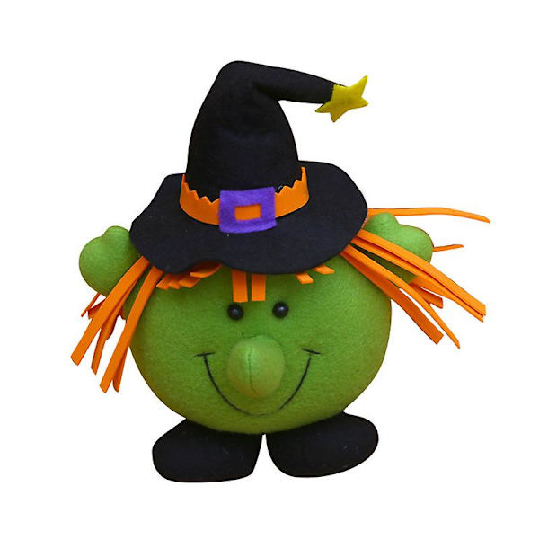 Halloween-pehmolelu, hauska kurpitsapäinen nukke, sarjakuva-heittotyyny lapsille ja aikuisille (vihreä)