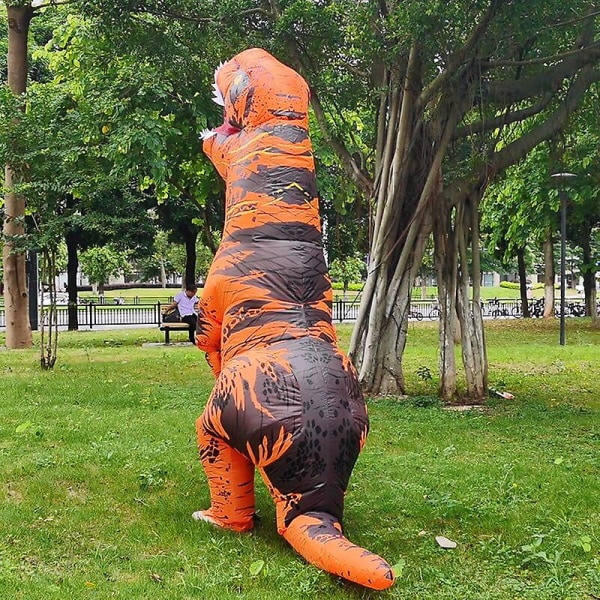 Dinosaurie Uppblåsbar Cosplay Kostym T-Rex Anime Tecknad green Fit Height 150-195cm