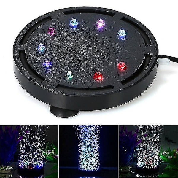 Akvarium Luftsten Boble Lys Undervands Fisketank Luftbobler Led Lys Luftpumpe Boblesten Lampe Til Dekoration 10.5cm 9LED