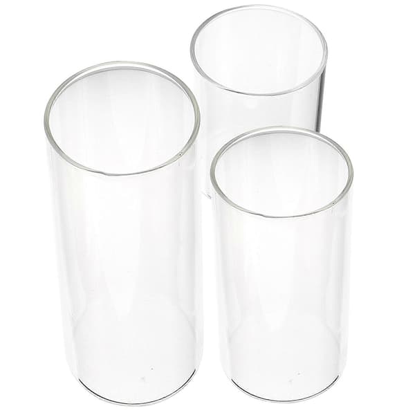 3 stk. Glass Lysestake Skjerm Glass Søyle Lysestake Lyskopp