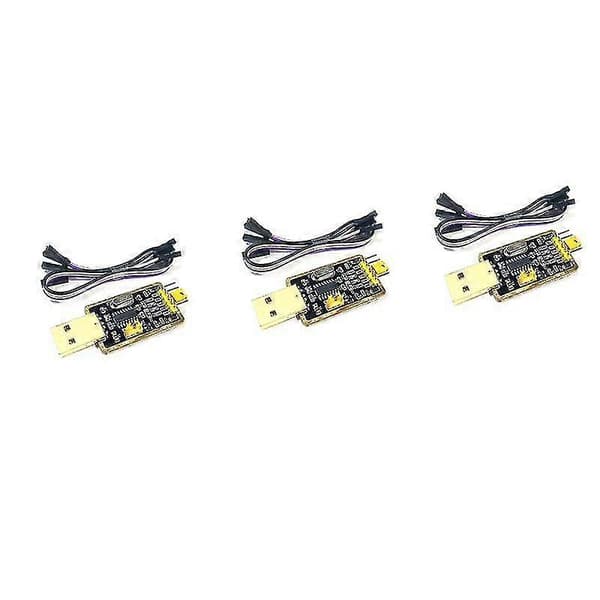3 stk. Ch340g Rs232 Usb til Ttl Konverter Modul Uart Seriel Port Stc Dowanloader Programmer Børste Upg