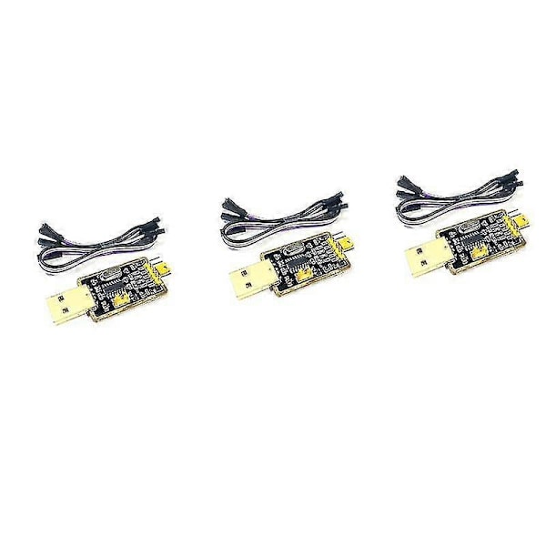 3kpl Ch340g Rs232 Usb Ttl-muunninmoduuli Uart Sarjaportti Stc Dowanloader Ohjelmoija Brush Upg