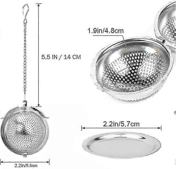 2 stk. te-infuser 5,5 cm. Te-infuser i rustfritt stål med kjetting og drypp A
