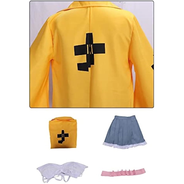 4-delat set Cosplay Kostym Anime Danganronpa V3 Angie Yonaga Uniform Outfits Kostymrekvisita för vuxna Lämplig för Halloween, scenlek, fest, yello M