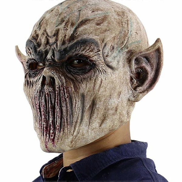 Blodig Läskig Skräckmask Vuxen Zombiemask Latex Kostymfest Helhuvud Cosplay Mask Maskerad P