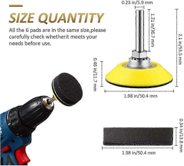 Poleringsslipeputer, 50 mm 5 Drillputer, 1/4\" Drillbit