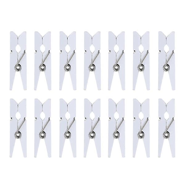 100 stk. Mini Klesklyper i Tre, Multifunksjonelle Papirklyper 2,5 cm