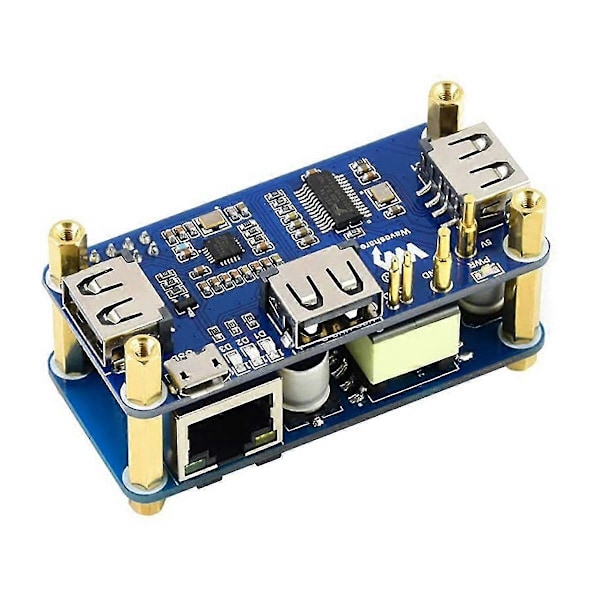Poe Ethernet/usb Hub Hat -laajennuskortti Raspberry Pi Zero W Wh:lle, 10m/100m Ethernet-portti, 3x Usb