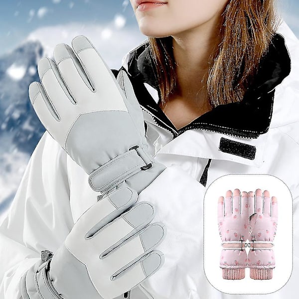 Skidhandskar Vinter Kallt Väder Vindtäta Varma Skidhandskar SK13 pink Strawberry Bear