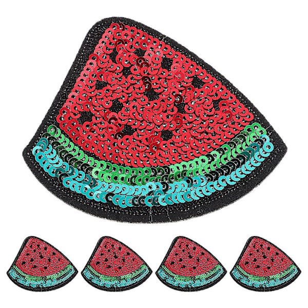 5 st Vattenmelon Tygmärken Frukt Broderade Märken Applikation Tecknad Stryk På Sy Märken Sömnadstillbehör För DIY Kläder Röd