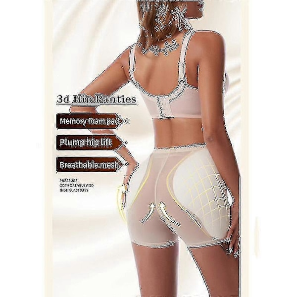 Dambyteslyftande Shapewear Höftkuddar Förstärkare Trosor Formande Boyshorts Beige 4XL