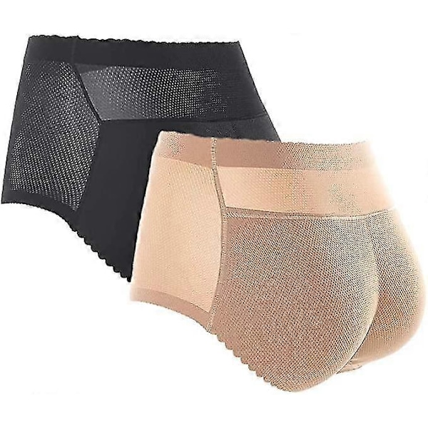Buttlyftande Shapewear för Kvinnor, Sömlösa Buttlyftande Höftförstärkande Trosor, Andningsbar Tummy Control Body Shaper, Vadderade Underkläder Skin Color mid waist L