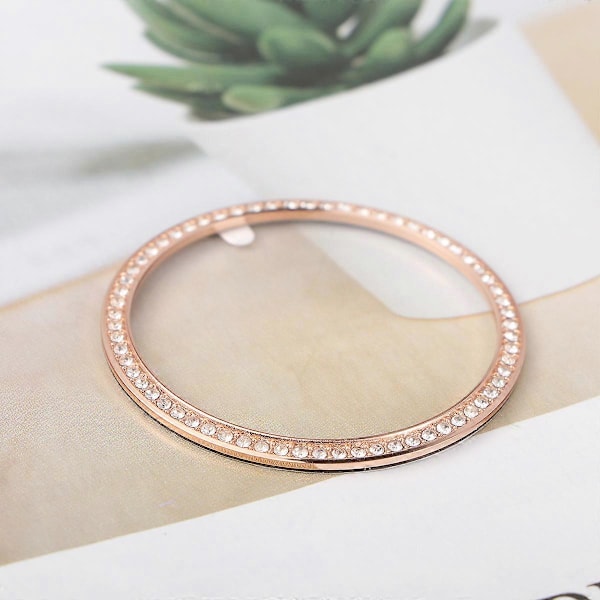 Diamantmonterad Bezel Ring Bezel Loop Skydd Anti-repa Kollisionsskydd Kompatibel för Galaxy Watch (46mm, Roséguld)