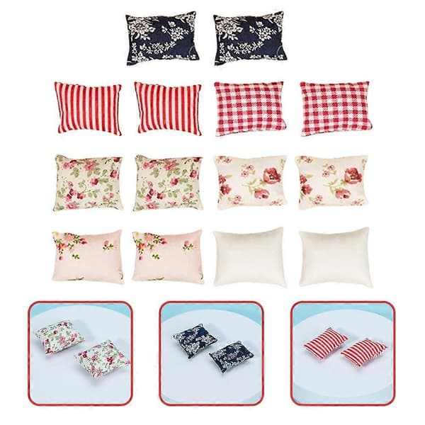 14 stk Mini Hus Sofa Ryggpute Miniatyr Sofa Pynteputer Mini Modell
