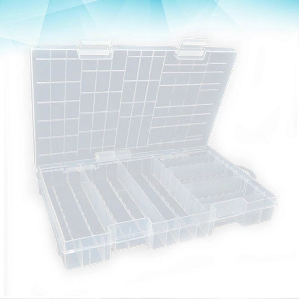 Transparent Bærbar Batteri Organizer Opbevaringsetui Holder Dobbeltlags Batteri Opbevaringsboks Stativ Til 18650 26650 AA AAA Batteri (Transparent)