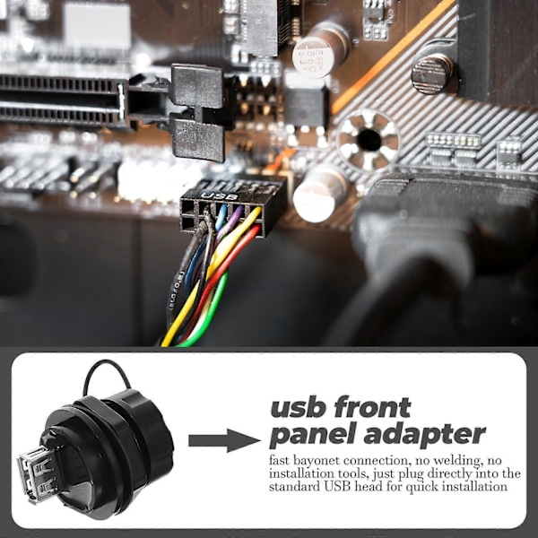 USB-koppling USB Genomföring USB 2.0 Skottkontakt Dataförlängningsadapter