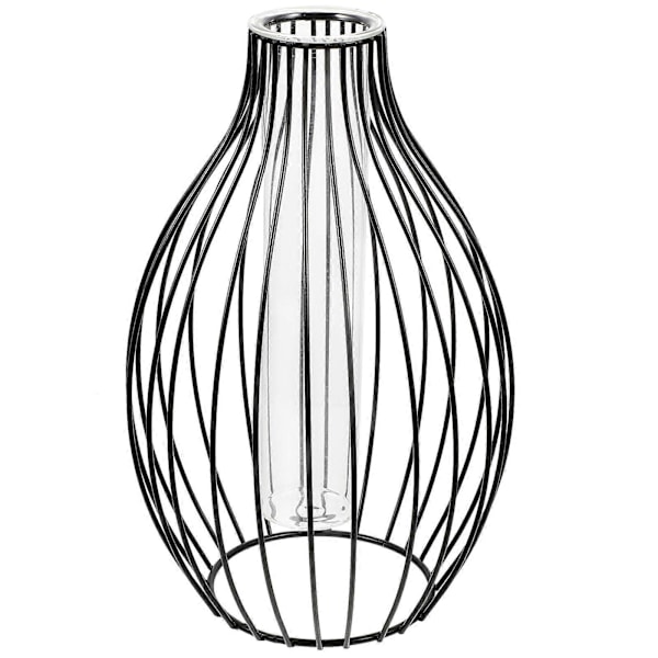 Modern minimalistisk hydroponisk vas i järnkonst med ihålig design, dekorativ blomsterarrangemangsvas