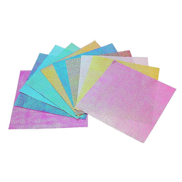 50 kpl iridescentti paperi neliö kiiltävä taittopaperi DIY askartelupaperi paperikurjille paperileikkauksiin (15cm, 10 väriä)