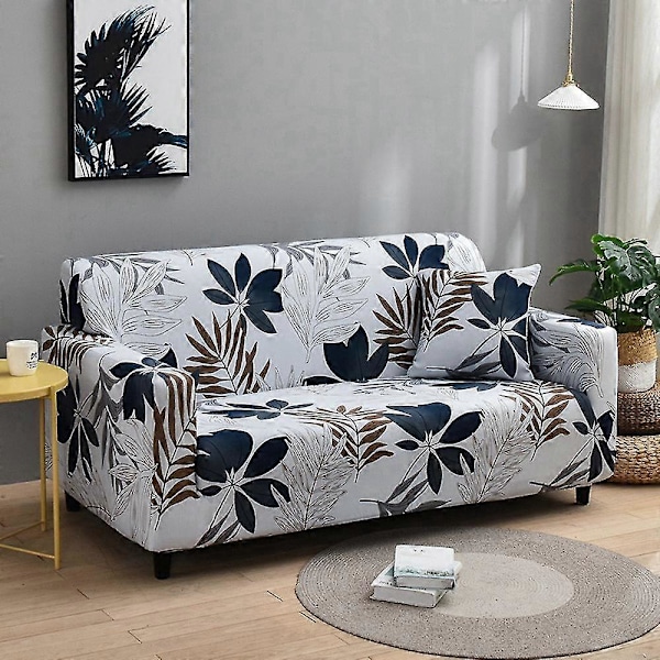 Sofföverdrag med blomstermönster för vardagsrum, överdrag i polyester elastiskt soffskydd stolsöverdrag