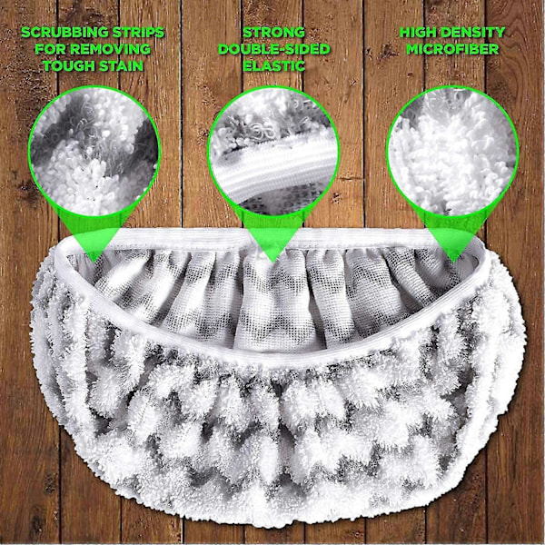 2-pak Mikrofiber Vaskbare Moppputer Kompatibel med Sweeper Mopper, Brukbar til Både Vått og Tørt