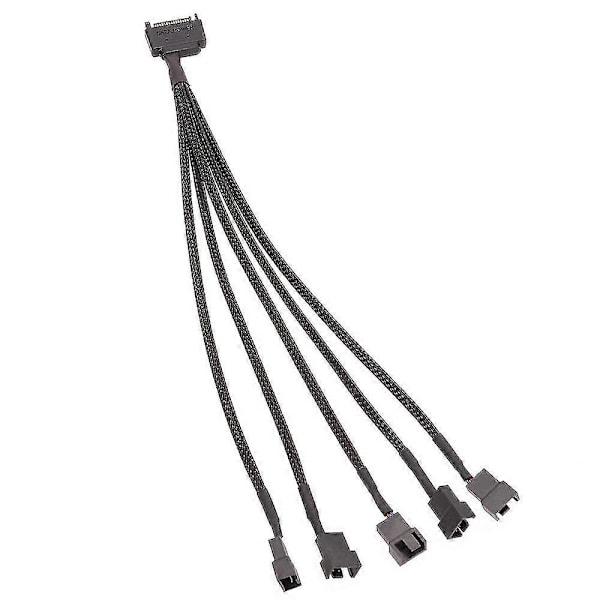 15-pin Sata til 5 blæser adapterkabel Sata til 3 pin/4 pin Pmw Pc kabinet blæser strømadapterkabel, køling