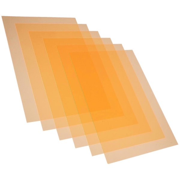 6 stk. Lysdiffuserark Farvede lysgeler Farvede ark Lysgelfilterark
