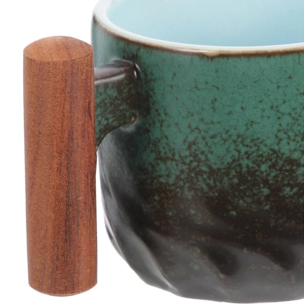 Mugg med trähandtag Vattenmugg Hushållsvattenkopp Kaffemugg Presentkopp Tekopp