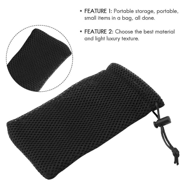 5-pak Nylon Mesh Trækpose - 3,5 x 7,3 tommer Multifunktionel Rejse & Udendørs