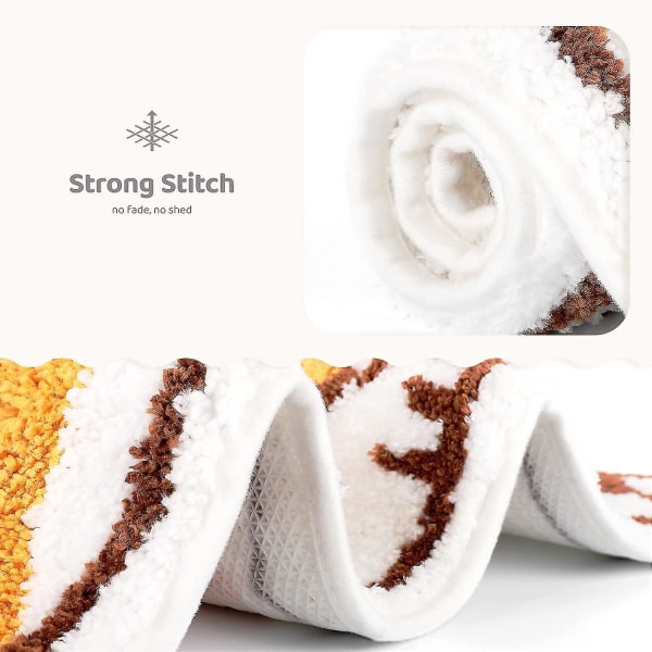 Tflycq 39,9 cm x 64,8 cm Hundebaderomsmatte Baderomsmatte Sklisikker Myk Dusjmatte Plysj Mikrofiber Vannabsorberende Tykk Røff Gulvmatte, Maskinvaskbar