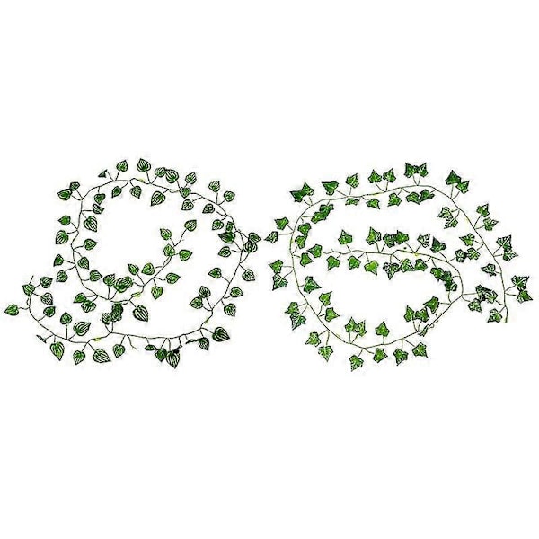 2 st 2 m långa konstgjorda växter gröna murgrönsblad konstgjord vinranka falskt Parthenocissus bladverk L