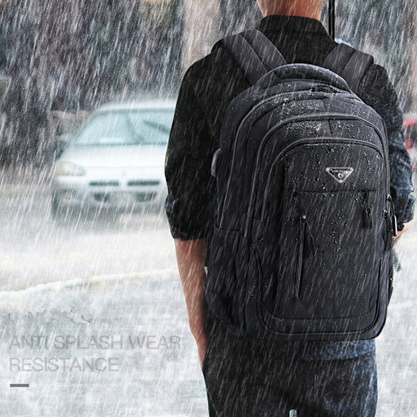 Oxford Vattentät Ryggsäck för Män, Affärs Laptop Väska, Casual Ryggsäck black 20 inches