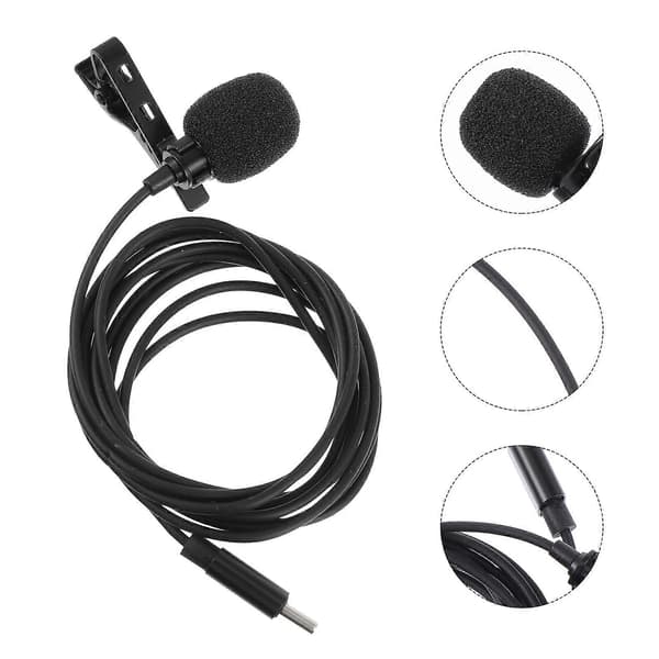 USB-C Lavalier Mikrofon Slipsmikrofon Telefonmikrofon Opptaksmikrofon