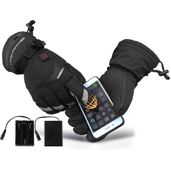 Evago Varme Elektriske Handsker, Ski, Cykling og Fiskeri, Touch Screen, Temperaturkontrol, Fem Fingre Varme, Aa Batteri (uden Batteri I Th XL