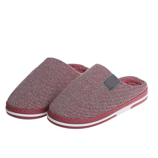 Vinterplyschtofflor Fleecefodrade Slip On House Skor Mjuka anti-sladd unisex fötter för inomhusbruk Jujube Red 36 37