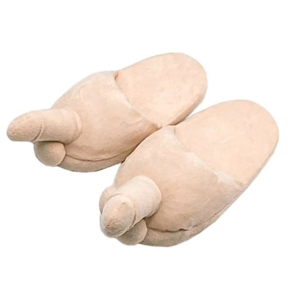 Morsomme Unisex Voksen Plysjtøfler Nyhet Spøkegave Sexy Innendørs Flat Sko Anti Sklisikre Vinter Lodne Tøfler For Kvinner Menn White