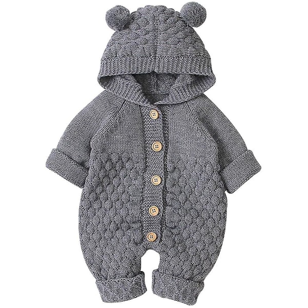 Nyfödd Baby Pojke Flicka Björnöron Stickad Set 6-12 Månader 70cm