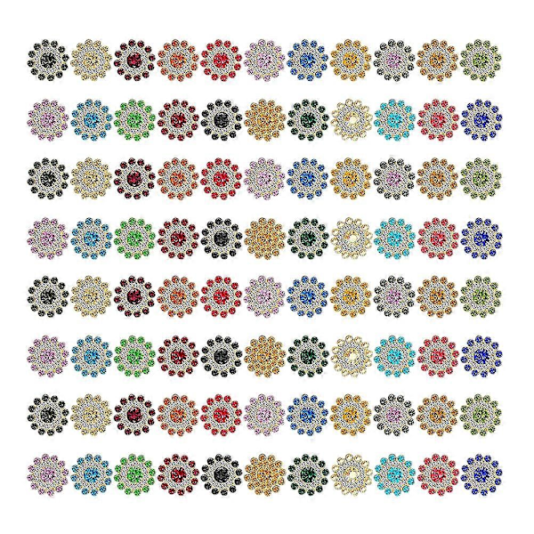 100 st Dekorativa Knappar DIY Blomform Klädknappar Blandade Färger