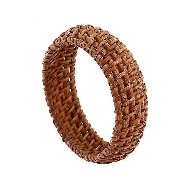 Etnisk Stil Håndvævet Rattan Armbånd Simpelt Stort Rundt Rattan Armbånd Dame Smykker