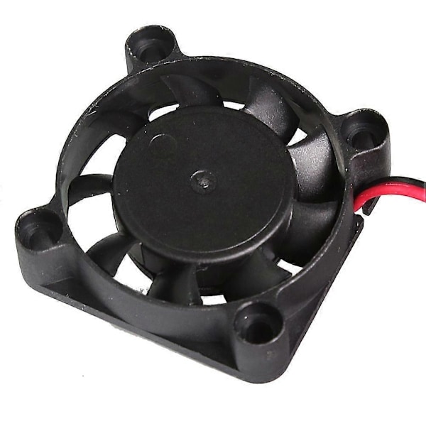 4010 DC 12V Børsteløs Køleblæser 2 Ledninger til RepRap Prusa i3 DIY 3D Printer (Sort)