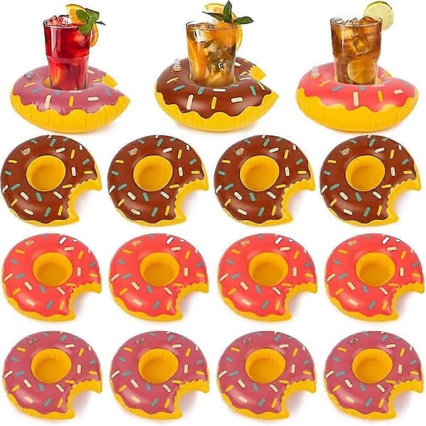 Oppustelig Drikkeholder, 12 stk. 20 cm Donuts Flydende Underlag