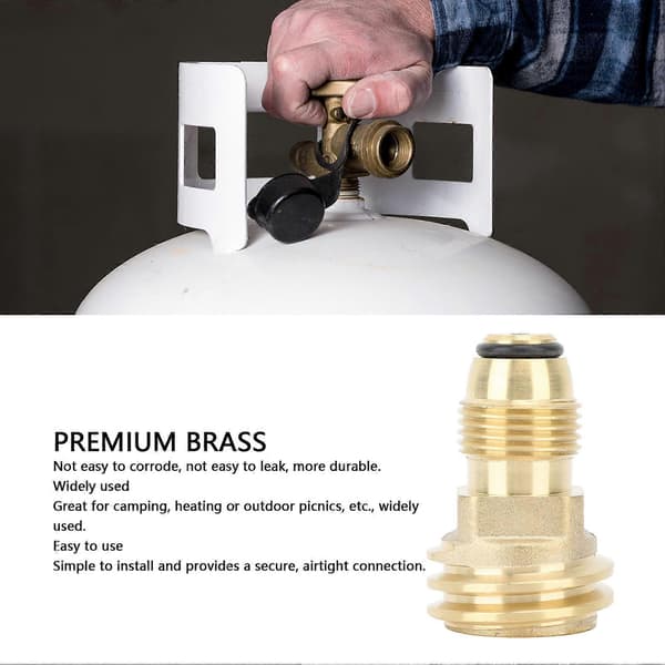 Propan Tank Adapter Konverterer Messing Anti-Lækage POL til QCC1 Propan Adapter til Camping Udendørs