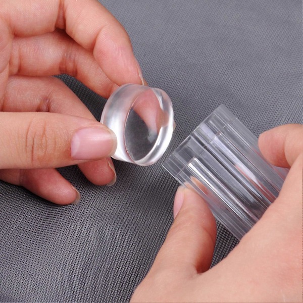 3 st/set Nagelstämpelhuvud Mjuk Hög Elasticitet Silikon Nagelöverföring Mönsterplatta Ersättningsstämpelverktyg för Manikyr