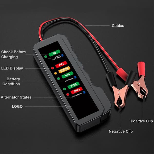 12V LCD Display Bilbatteri Digital Tester Deteksjonsenhet Biltilbehør