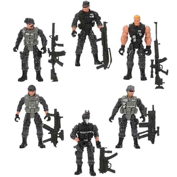 6 st Simulation Soldat Leksak Pedagogisk Leksak Vapen Leksak Modell Scen Leksaker