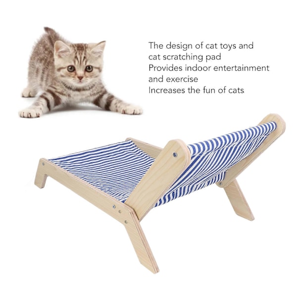 Katt Strandstol Multifunktionell Rolig Innovativ Stor Utrymme Katthängmatta med Kokosnötsklösstolpe för Inomhus Utomhus