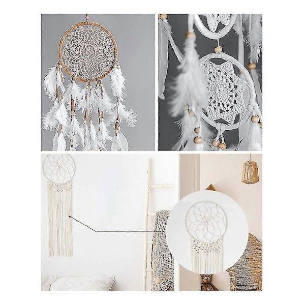 12 stk 6 størrelser gull drømmefanger metallringer blomsterbøyler krans makrame kreasjoner ring for DIY C