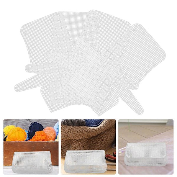 4st Sy Plast Canvas DIY Väska Mesh Ark Plast Canvas Set Plast Mesh Ark Set