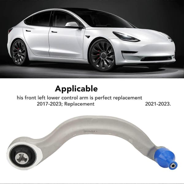 Nedre venstre bærearm foran, metallmateriale 104435400A, erstatning for TESLA MODEL 3 MODEL Y