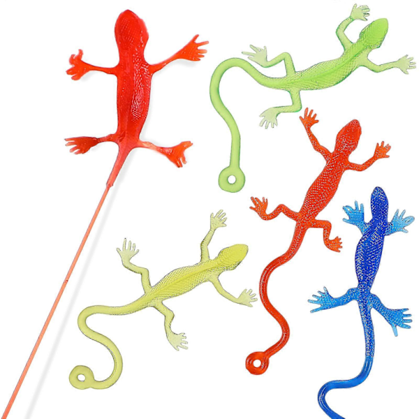 5 stk. Lizard Legetøj Klæbrig Lizard Strækbar Lizard Legetøj Squishy Legetøj Lizard Figurer Strækbare Dyr Party Taske Fyld